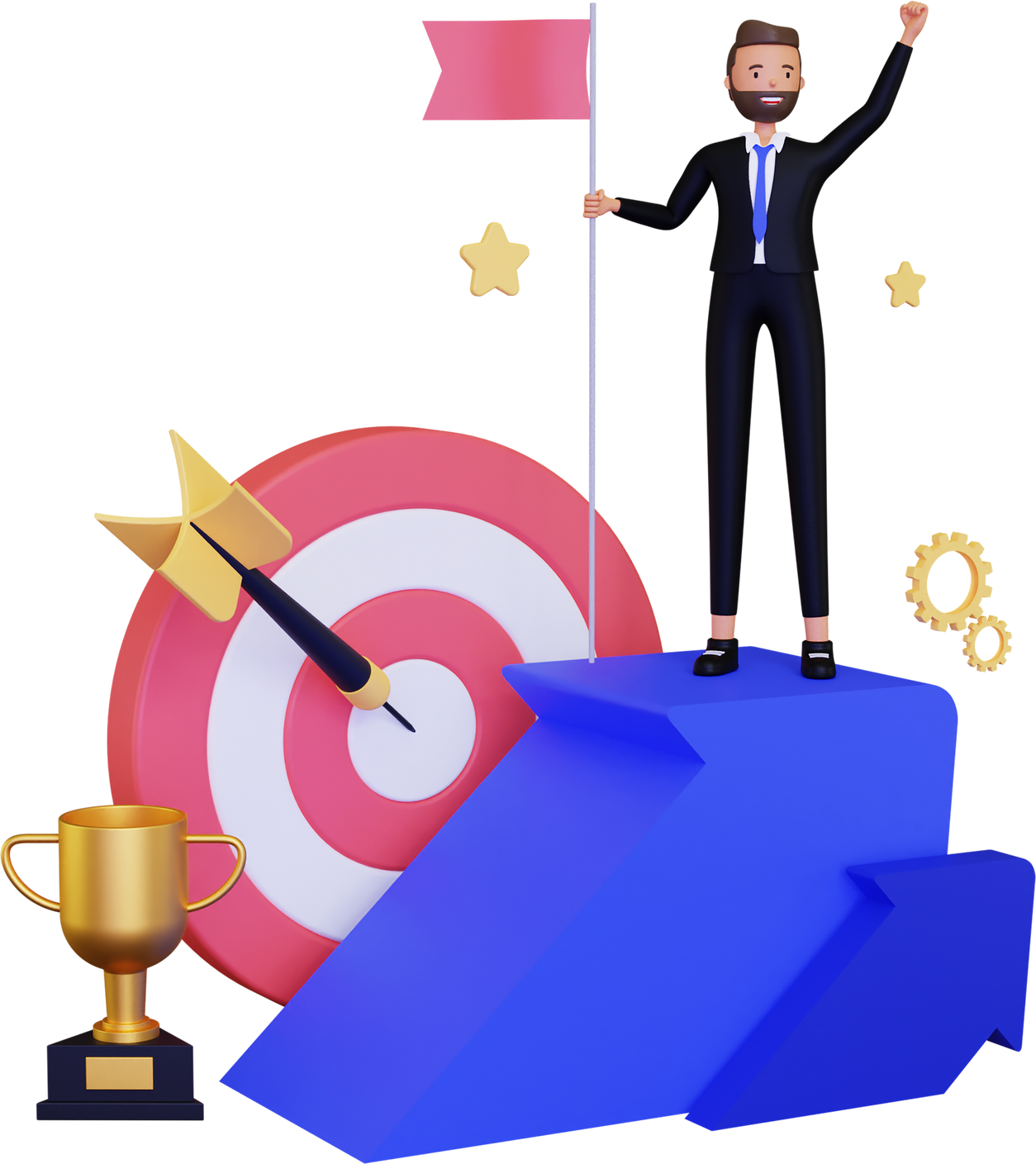 Successful Business Target 3D Illustration